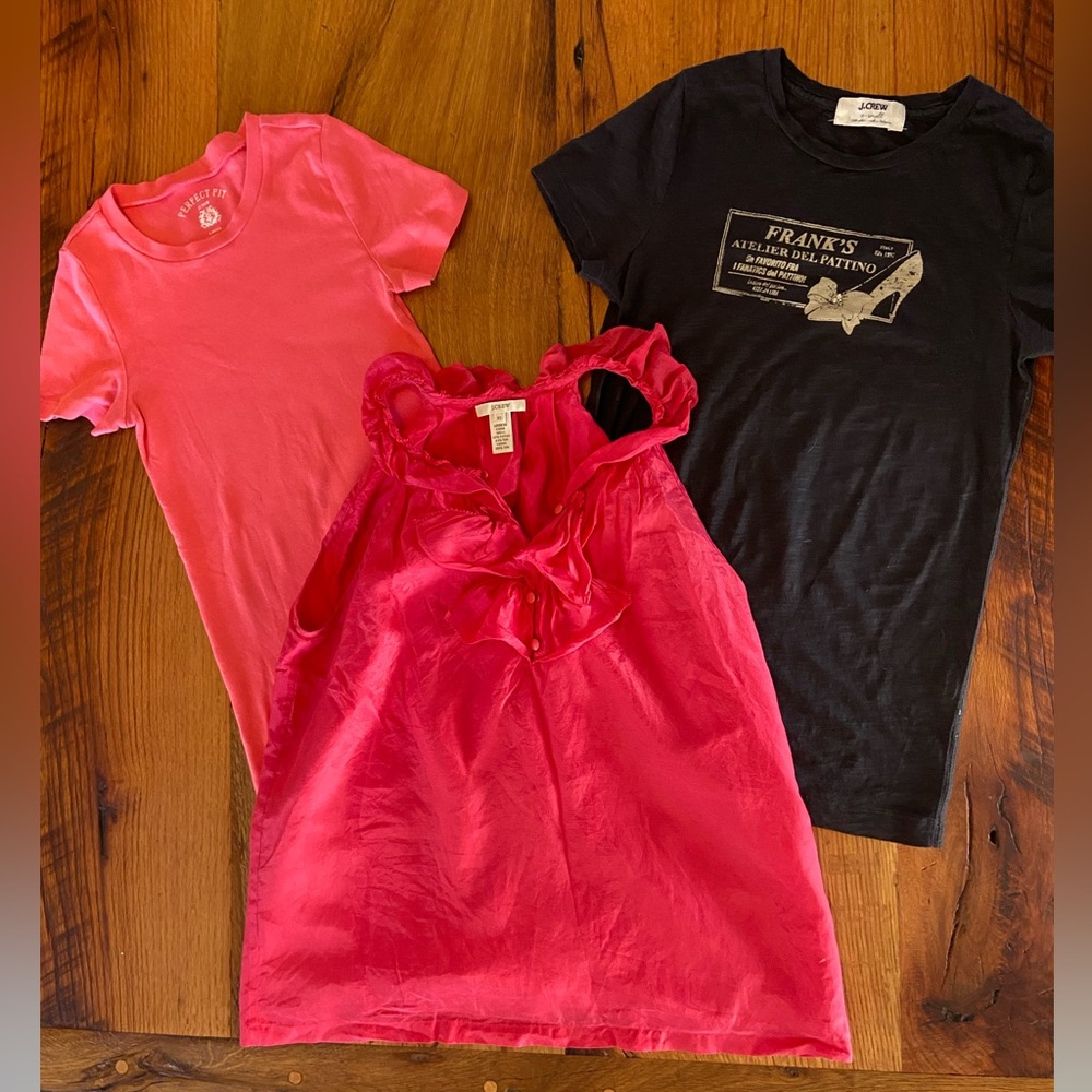 J. Crew Set of THREE Shirts, Perfect to Layer for Spring and Summer, Size XS